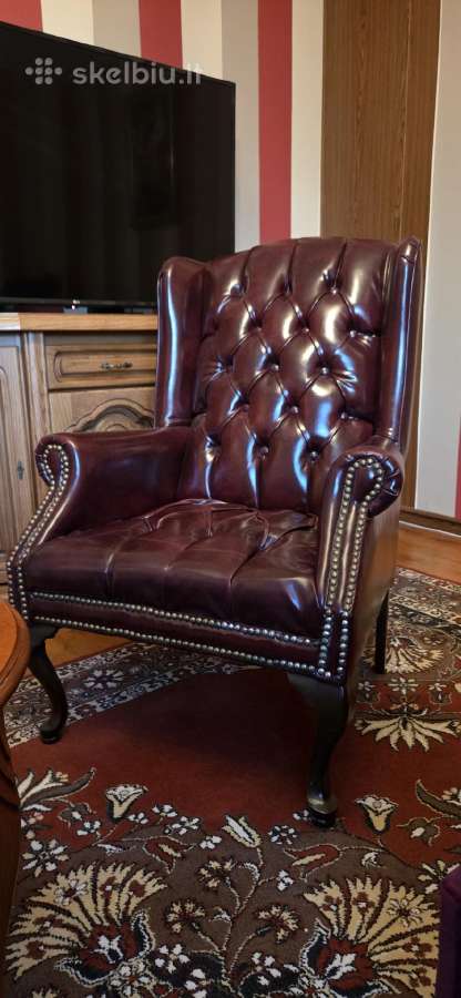 Chesterfield fotelis burdo oda - nuotraukos Nr. 2
