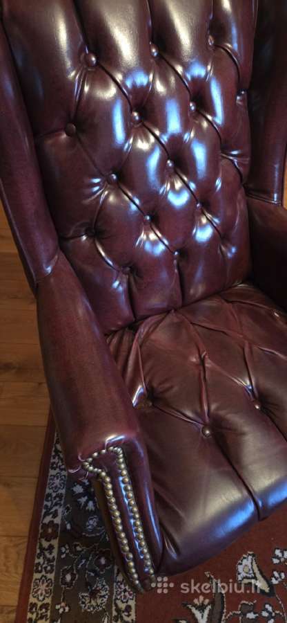 Chesterfield fotelis burdo oda - nuotraukos Nr. 4