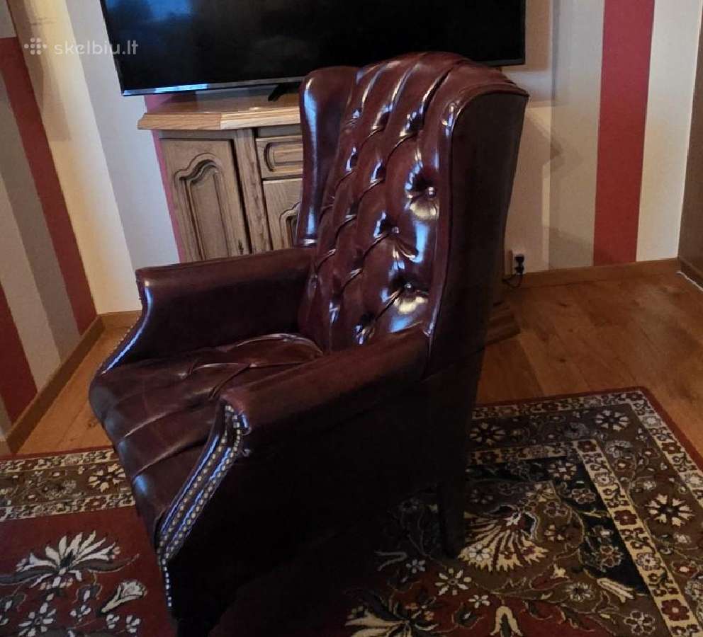 Chesterfield fotelis burdo oda - nuotraukos Nr. 5