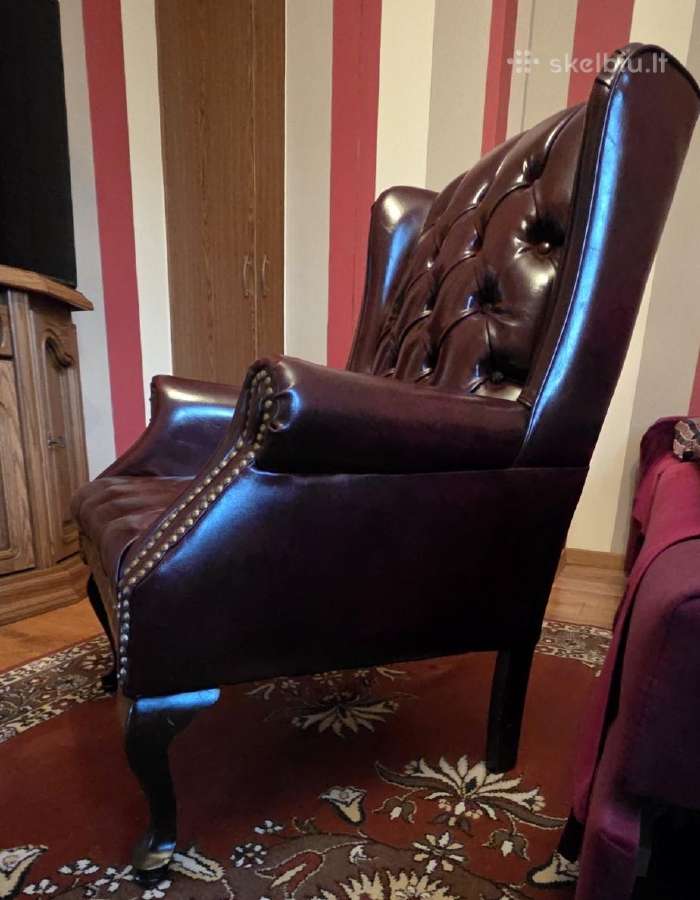 Chesterfield fotelis burdo oda - nuotraukos Nr. 6