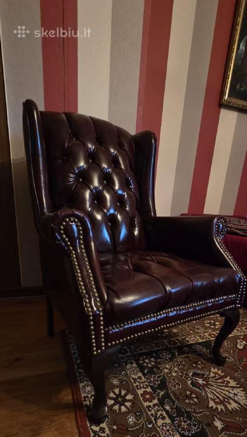Chesterfield fotelis burdo oda - nuotraukos Nr. 8