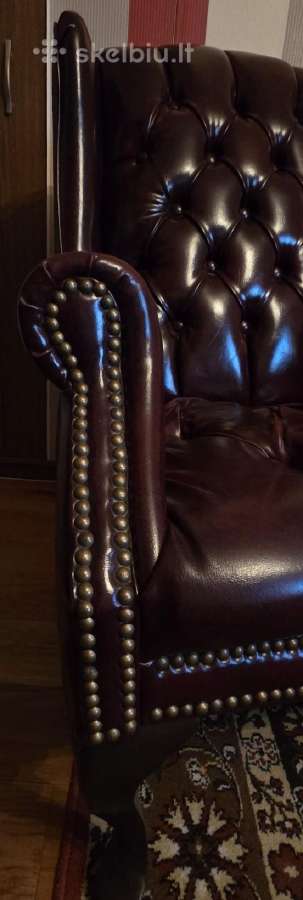 Chesterfield fotelis burdo oda - nuotraukos Nr. 9