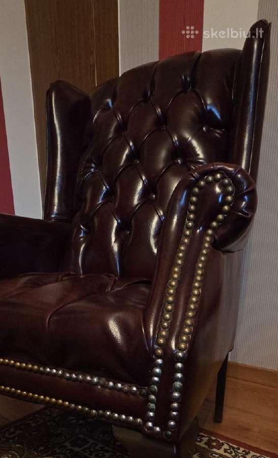 Chesterfield fotelis burdo oda - nuotraukos Nr. 10