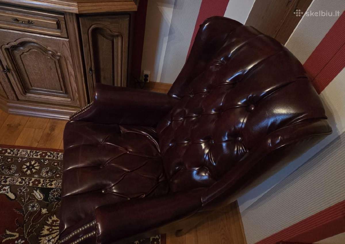 Chesterfield fotelis burdo oda - nuotraukos Nr. 11