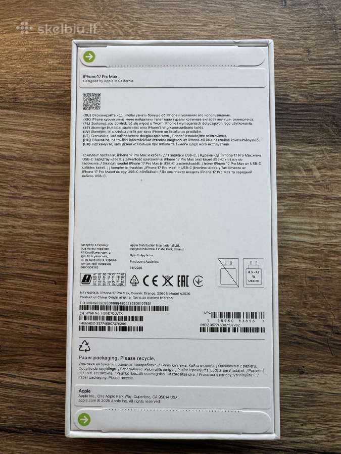 iPhone 17pro max 256gb naujas - nuotraukos Nr. 2