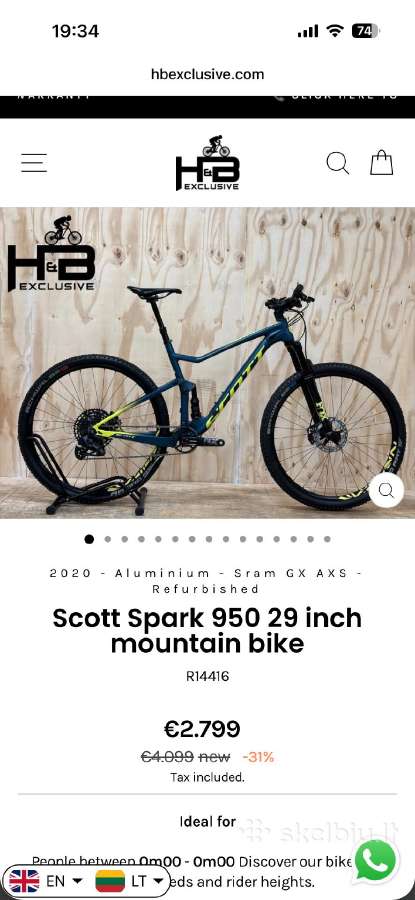 Scott full 29, L dydis, 1x12 sram - nuotraukos Nr. 8