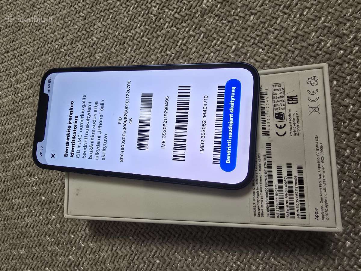 Apple iPhone 12 64 GB baterija 100 % - nuotraukos Nr. 5