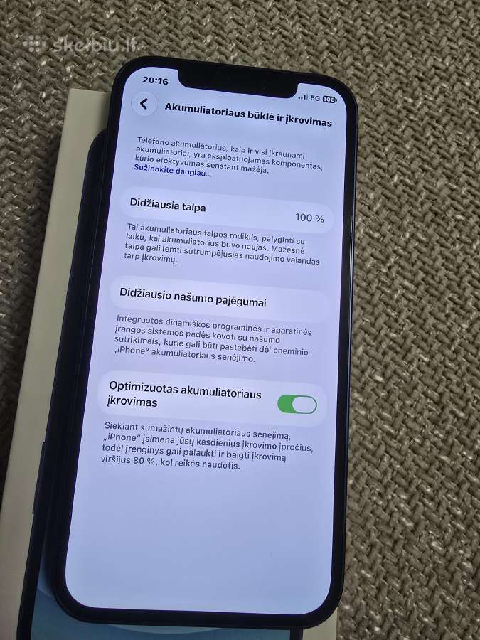 Apple iPhone 12 64 GB baterija 100 % - nuotraukos Nr. 6