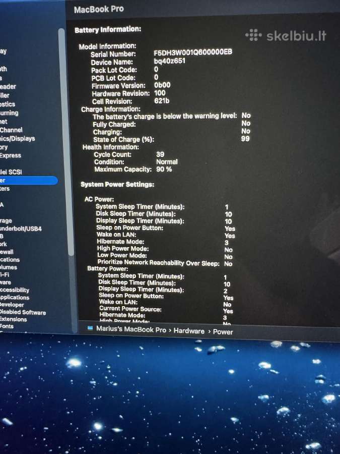MacBook Pro 14 M3 Max 64gb RAM 2tb SSD - nuotraukos Nr. 7