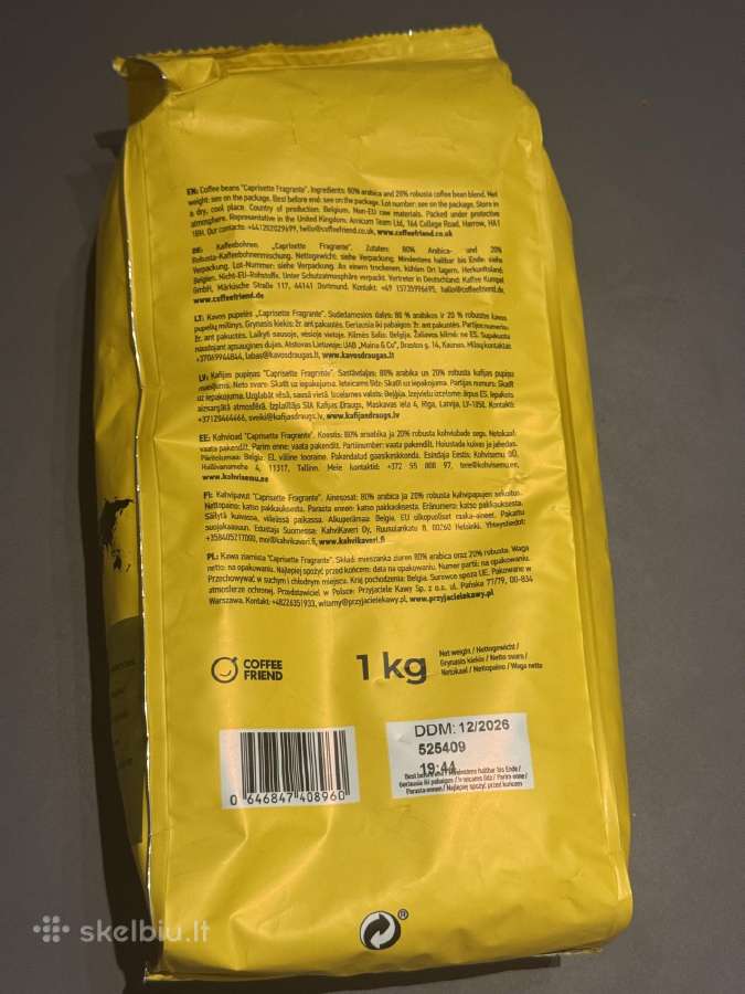 Kavos pupelės Caprisette Fragrante, 1 kg - nuotraukos Nr. 2