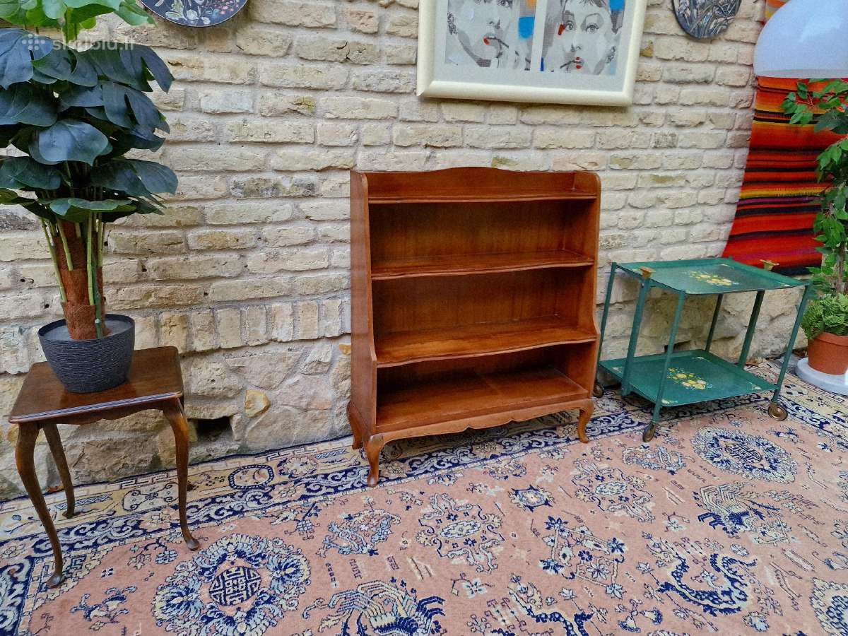 Vintažinė bukmedžio masyvo knygų lentyna - nuotraukos Nr. 15
