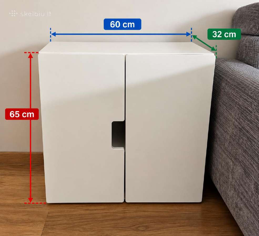 Balta Ikea spintelė su dvejomis durelėmis - nuotraukos Nr. 4