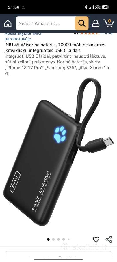 Nešiojamas maitinimo šaltinis,power bank - nuotraukos Nr. 4