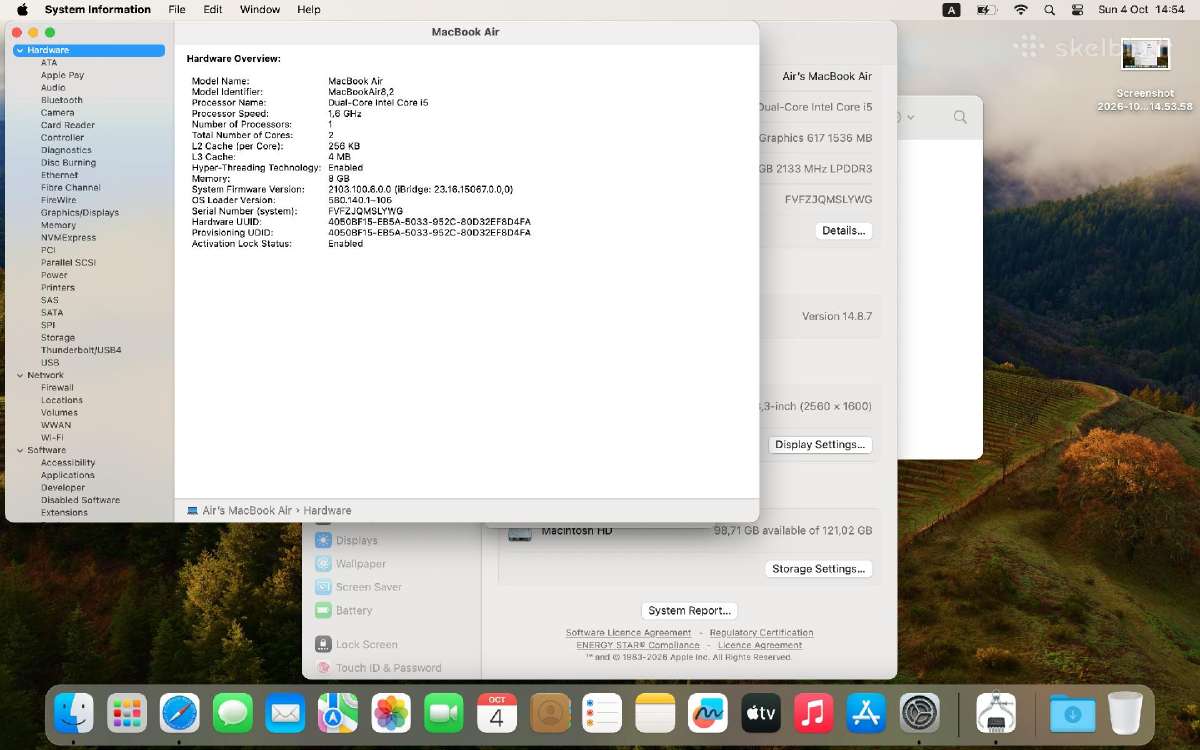 Apple MacBook Air 13" (2019) i5 8 GB RAM 128 - nuotraukos Nr. 6