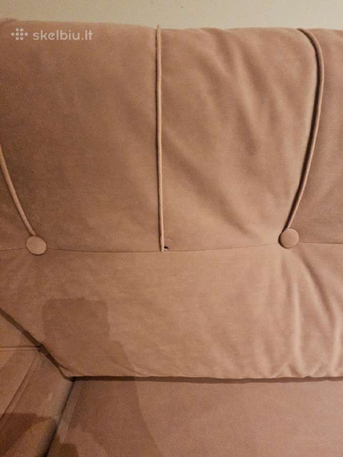 Šviesiai rožinė velvetinė sofa-lova. - nuotraukos Nr. 7
