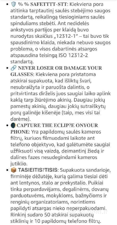 Saules užtemimo akiniai Helioclipse(50 vnt) - nuotraukos Nr. 3