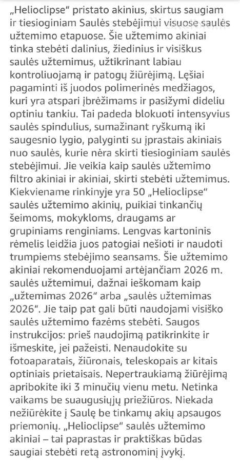 Saules užtemimo akiniai Helioclipse(50 vnt) - nuotraukos Nr. 4