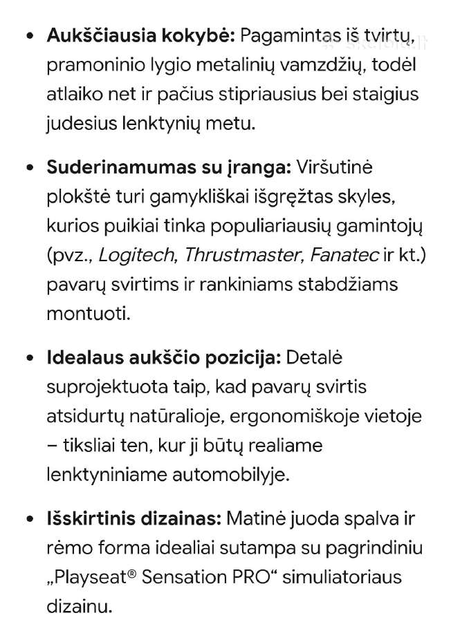 Simuliatorių platforma Playseat Sensaition Pro - nuotraukos Nr. 3