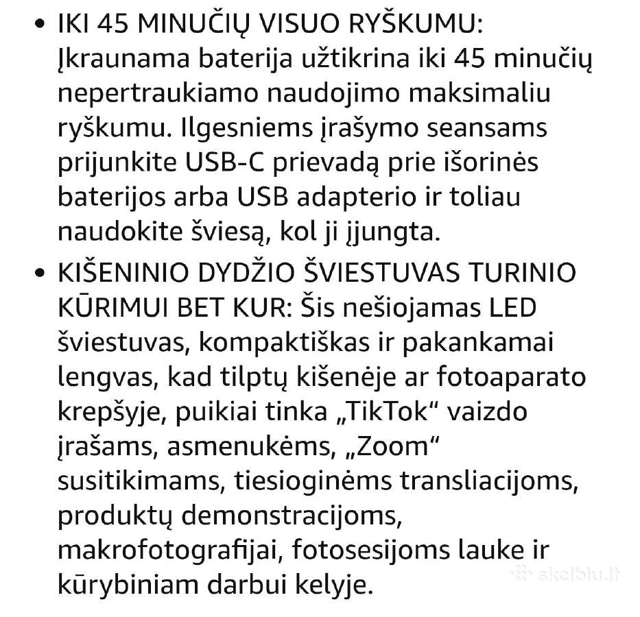 Fotografijos ir vaizdo įrašų LED šviestuvas Honomo - nuotraukos Nr. 5