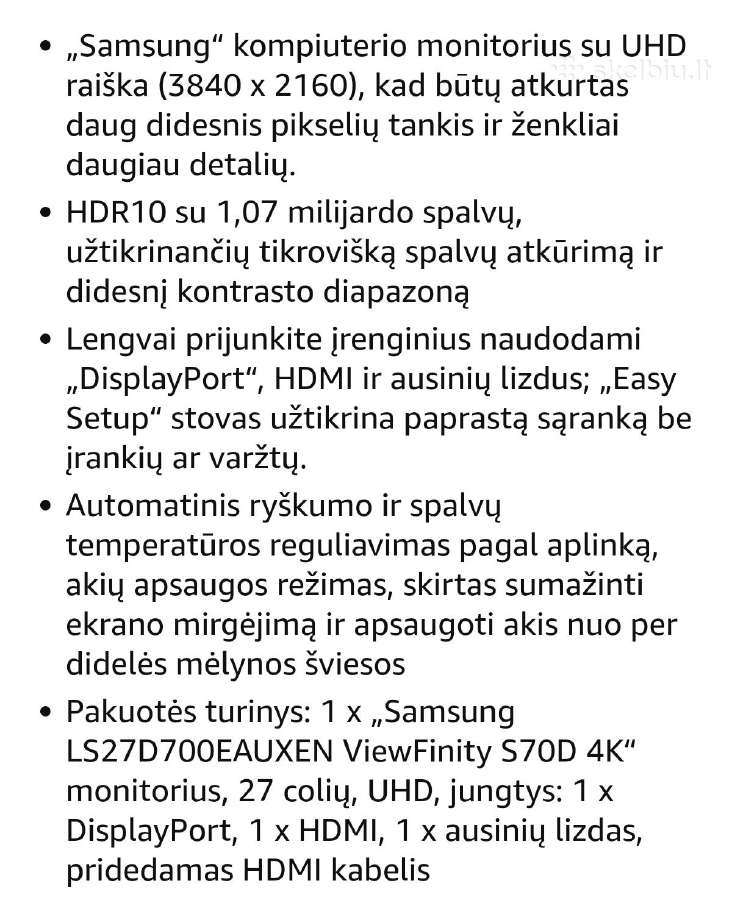 Samsung Viewfinity s7 monitorius - nuotraukos Nr. 7