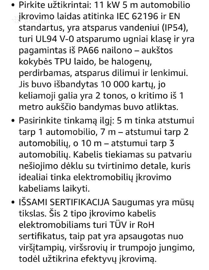 Elektromobilio įkrovimo kabelis, Įkroviklis - nuotraukos Nr. 6