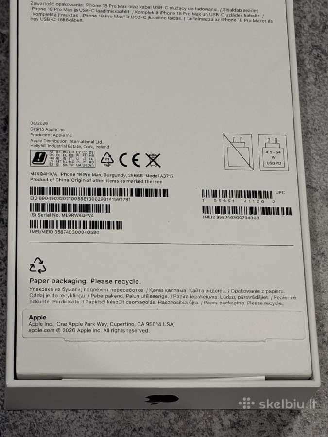 Apple iPhone 18 Pro Max 256gb Burgundy 24men. - nuotraukos Nr. 11