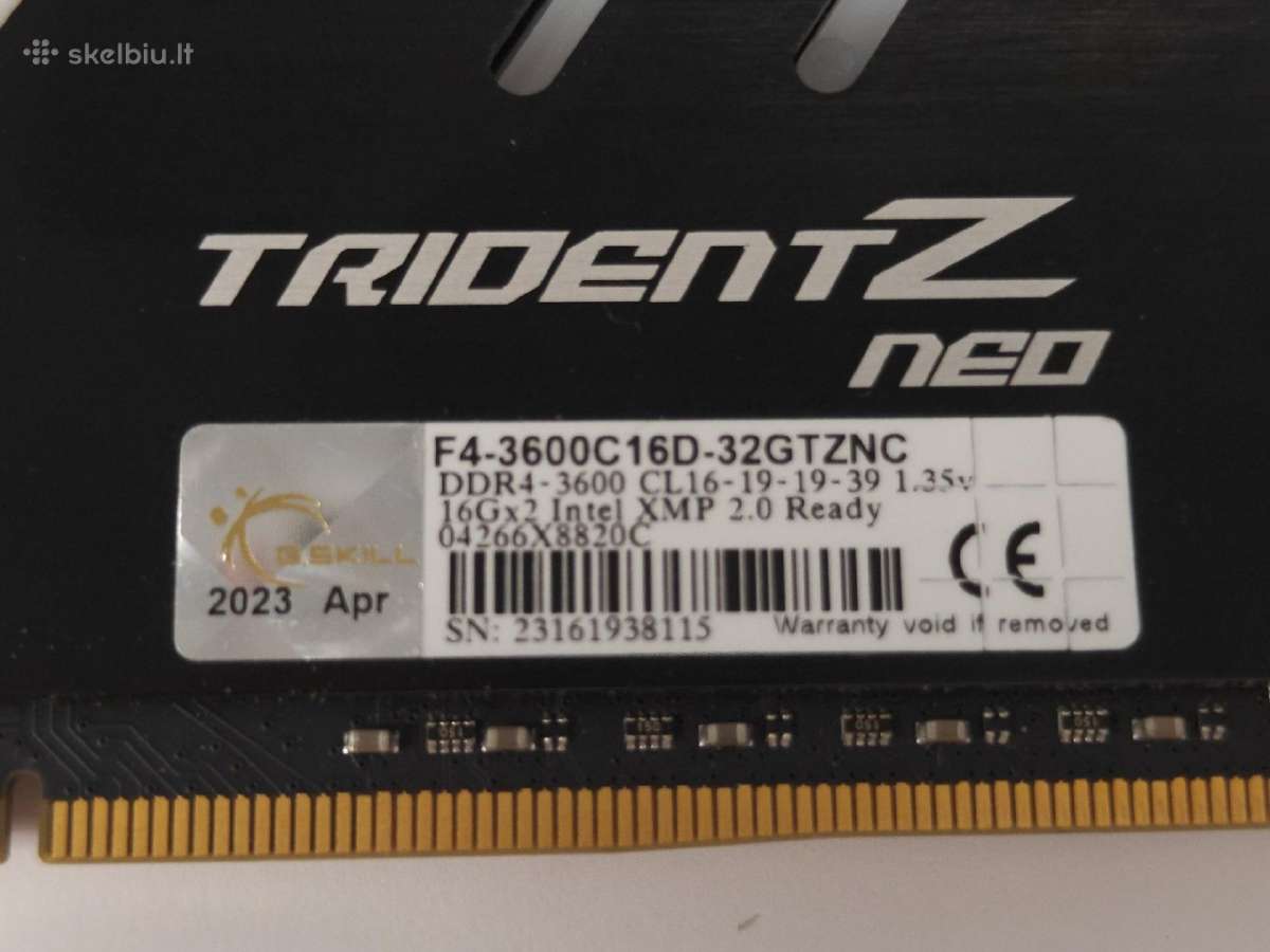 G.skill Trident Z Neo Ddr4 16gb 3600mhz Cl16 Rgb - nuotraukos Nr. 3