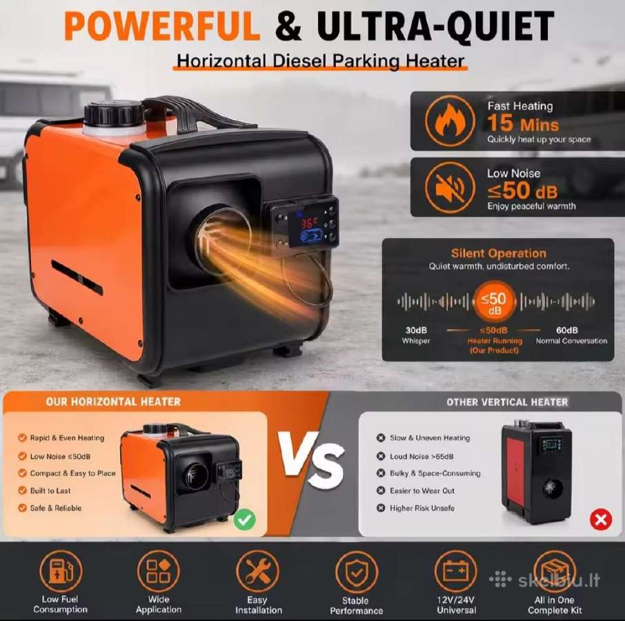 Dyzelinis šildytuvas Webasto 8kw 12v-24v - nuotraukos Nr. 3