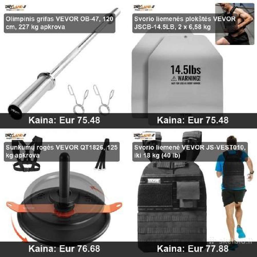 Jėgos treniruočių ir sunkumų kilnojimo įranga - nuotraukos Nr. 19
