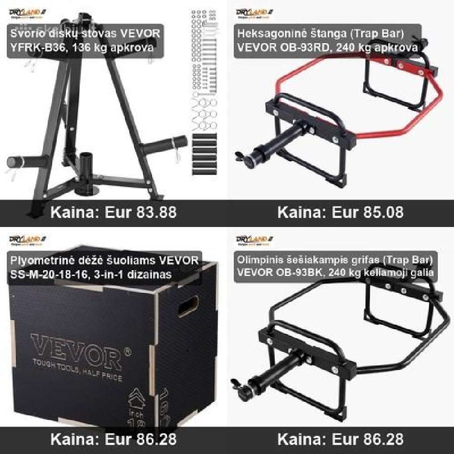 Jėgos treniruočių ir sunkumų kilnojimo įranga - nuotraukos Nr. 22
