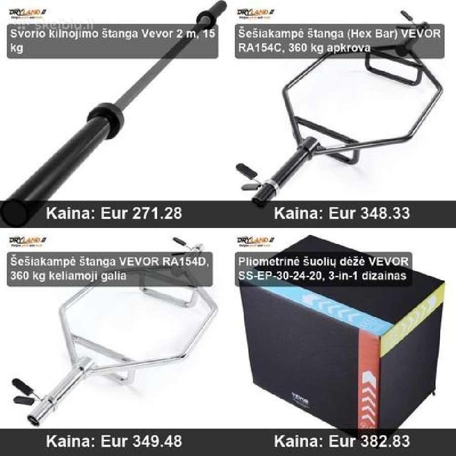Jėgos treniruočių ir sunkumų kilnojimo įranga - nuotraukos Nr. 31
