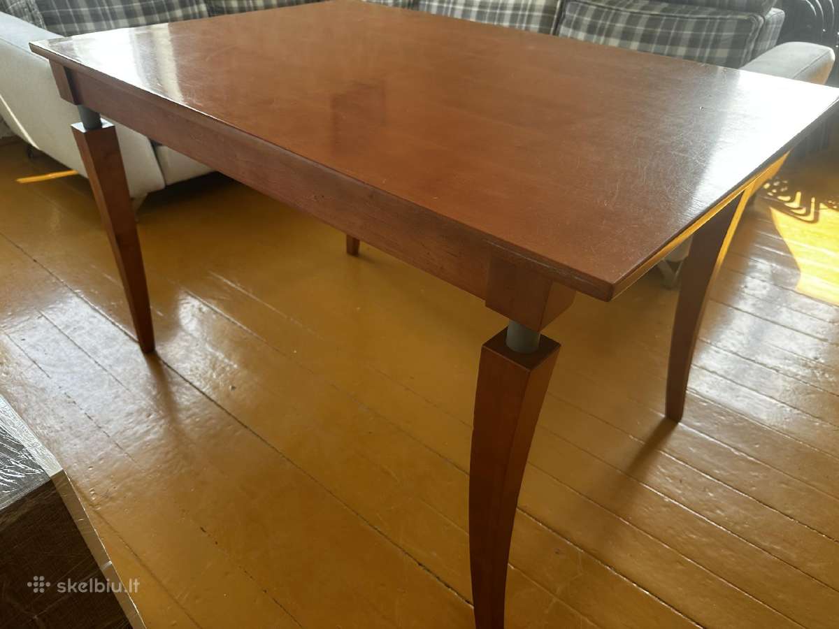 Medinis tvirtas stalas su elegantiškom kojom - nuotraukos Nr. 6