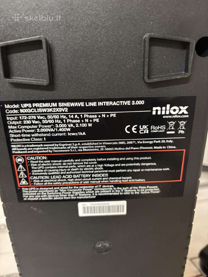 Nauji Nilox Ups: 3000va (sinusas), 2000va, 1200va - nuotraukos Nr. 4