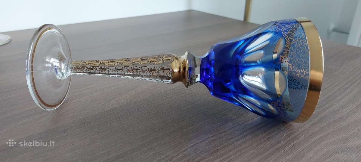 Išskirtinis vintažinis Bohemia Kobalto Krištolo ko - nuotraukos Nr. 6