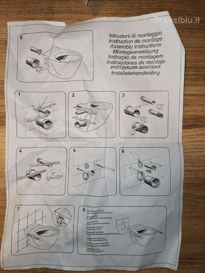 Pakabinamo klozeto pajungimo komplektas - nuotraukos Nr. 3