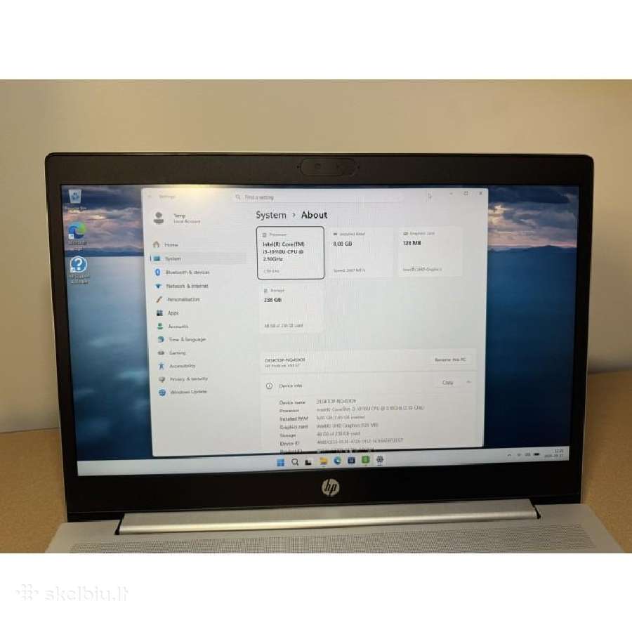 Hp Probook 450 G7 15 colių 8gb/256gb - nuotraukos Nr. 3