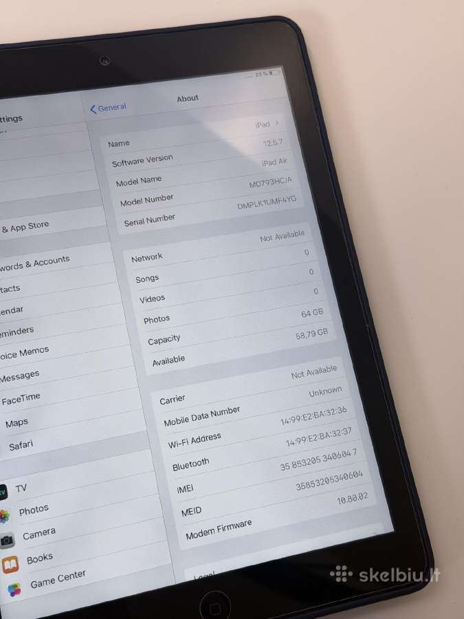 iPad Air WiFi + Cellular 64 GB - nuotraukos Nr. 2