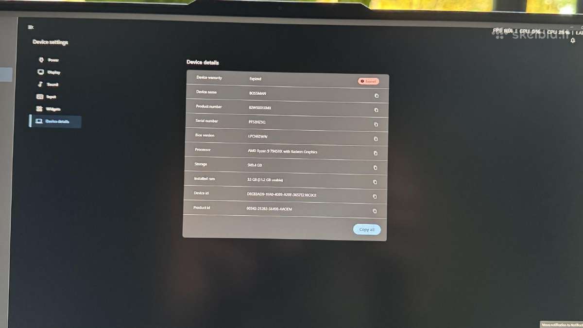 Lenovo Legion Pro 7i / 16arx8h Ryzen 9 Rtx 4080 - nuotraukos Nr. 8