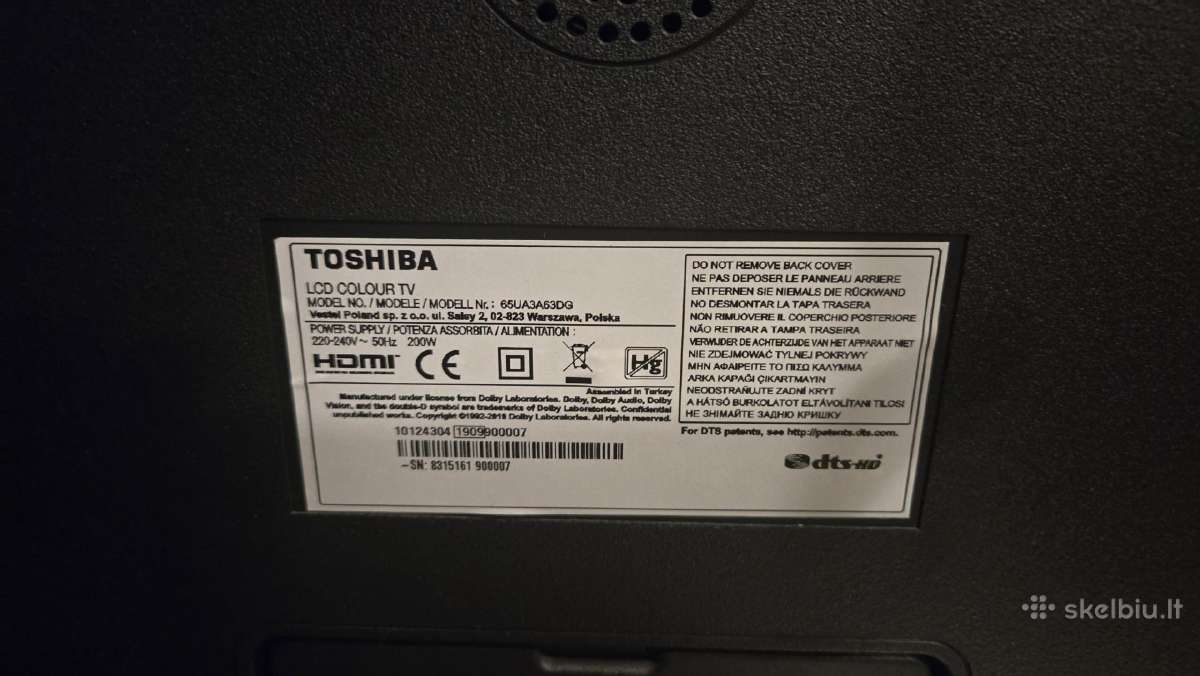 65 colių televizorius Toshiba su android TV - nuotraukos Nr. 3