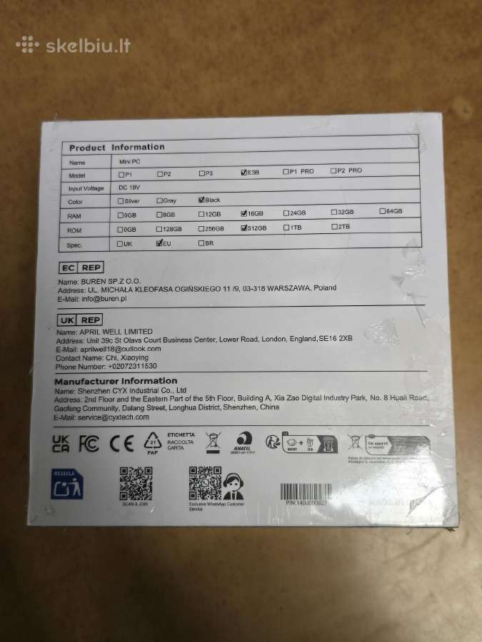 Mini Pc Pinova E3b Ryzen 5 7430u 16gb 512gb Win - nuotraukos Nr. 2