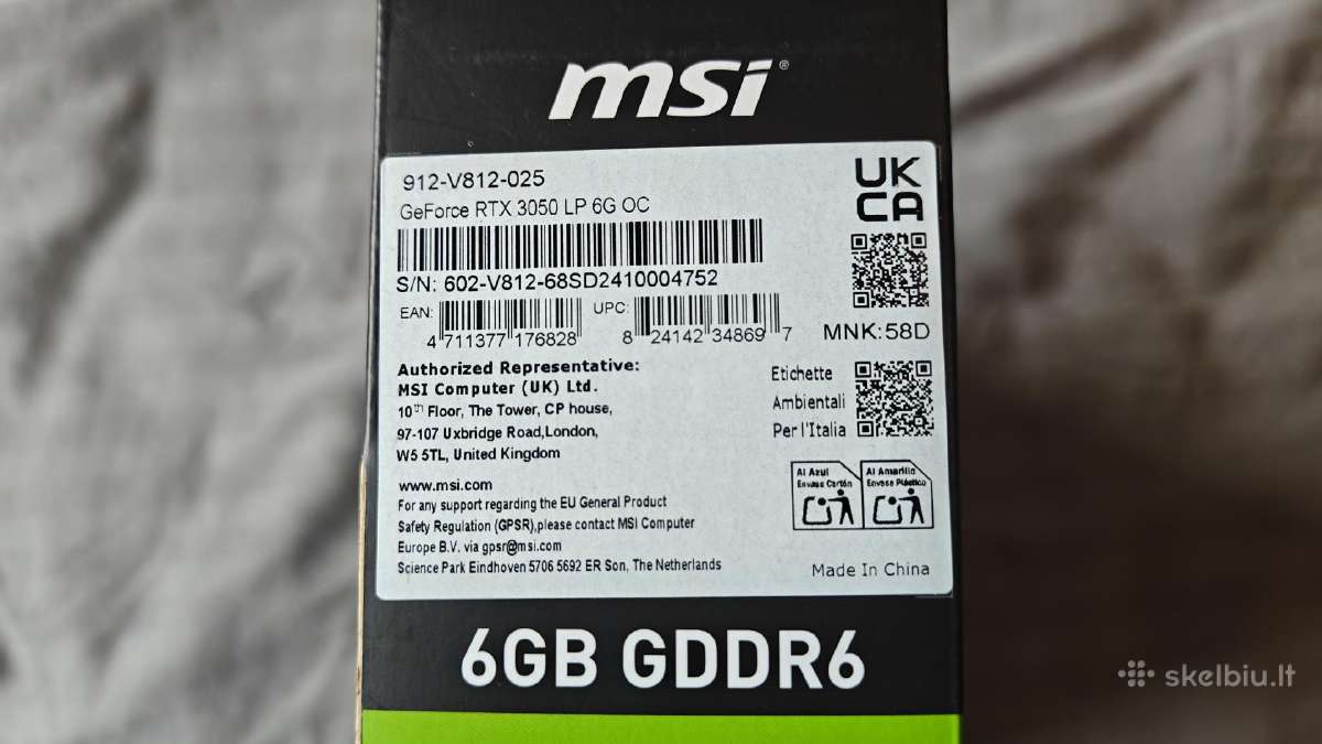 Msi Geforce Rtx 3050 low profile - nuotraukos Nr. 7