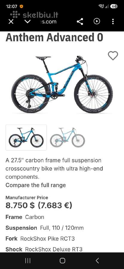 Giant athem advanced 0 Carbon Sram XX1 1x12 m size - nuotraukos Nr. 7