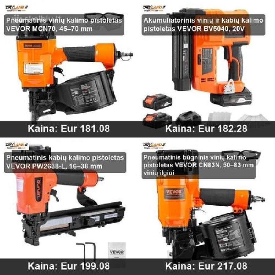 Akumuliatoriniai vinių ir kabių kalimo pistoletai - nuotraukos Nr. 31
