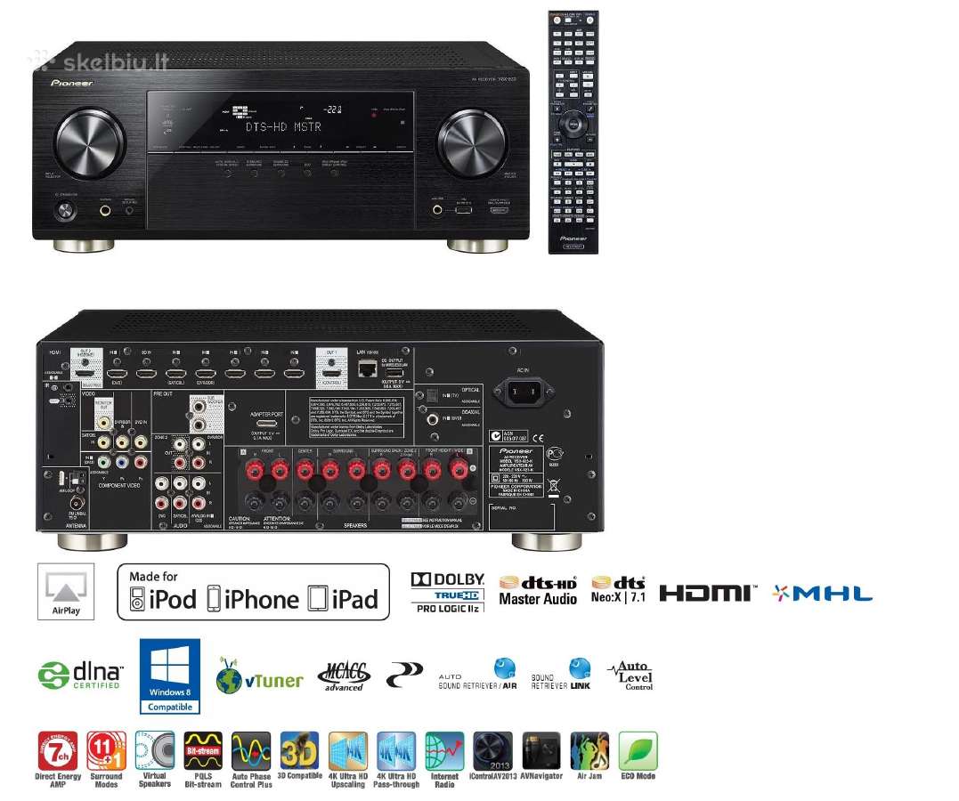 Pioneer Vsx-923-k 7.2 AV resyveris - nuotraukos Nr. 7
