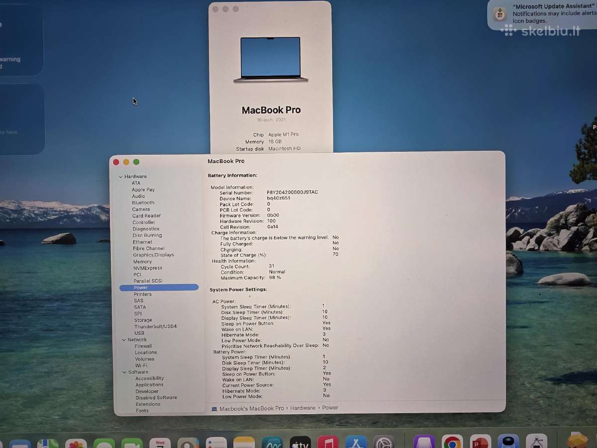 MacBook Pro 16" (A2485) M1 Pro 16 GB 1 TB - nuotraukos Nr. 5
