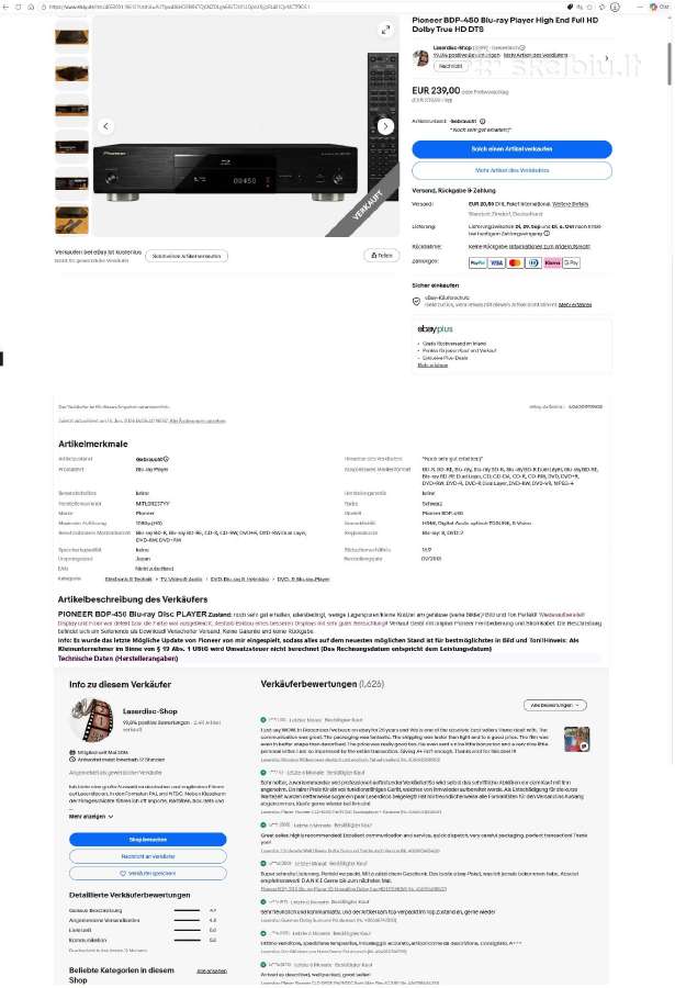 Pioneer Bdp-450 Blu-ray grotuvas - nuotraukos Nr. 7