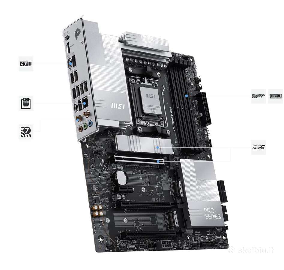 Msi Pro X870e-p WiFi Amd am5 motherboard motinine - nuotraukos Nr. 3