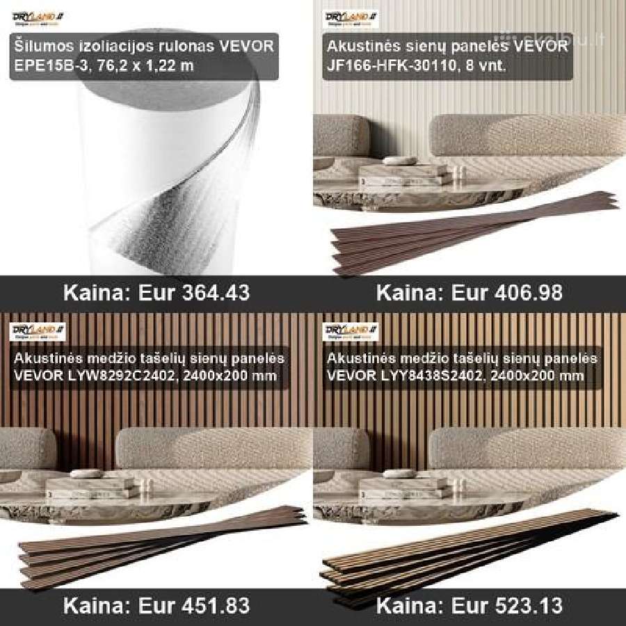Sienų apdaila ir akustinės plokštės - nuotraukos Nr. 32