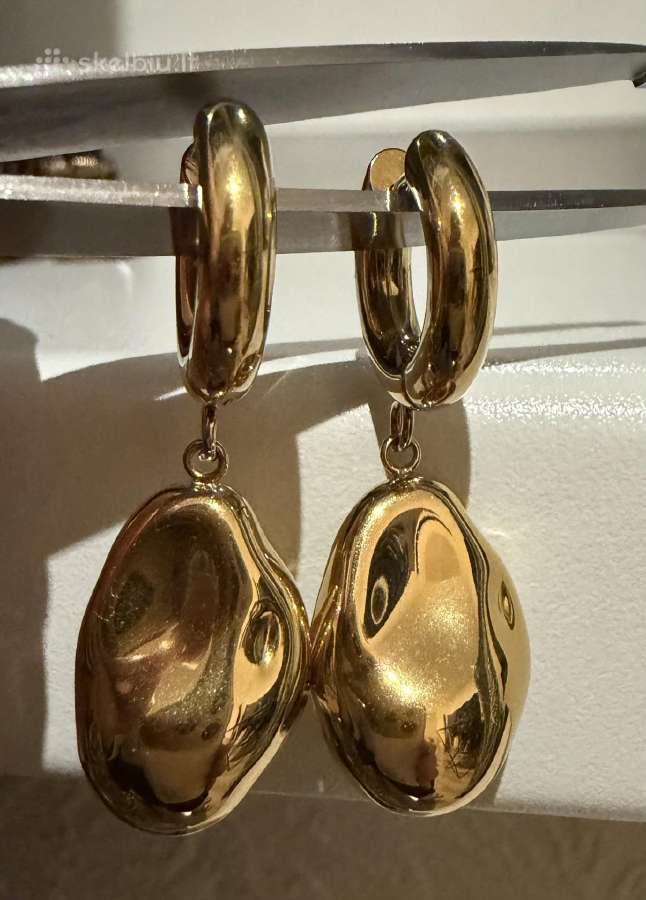 Liquid steel gold auskarai - nuotraukos Nr. 6