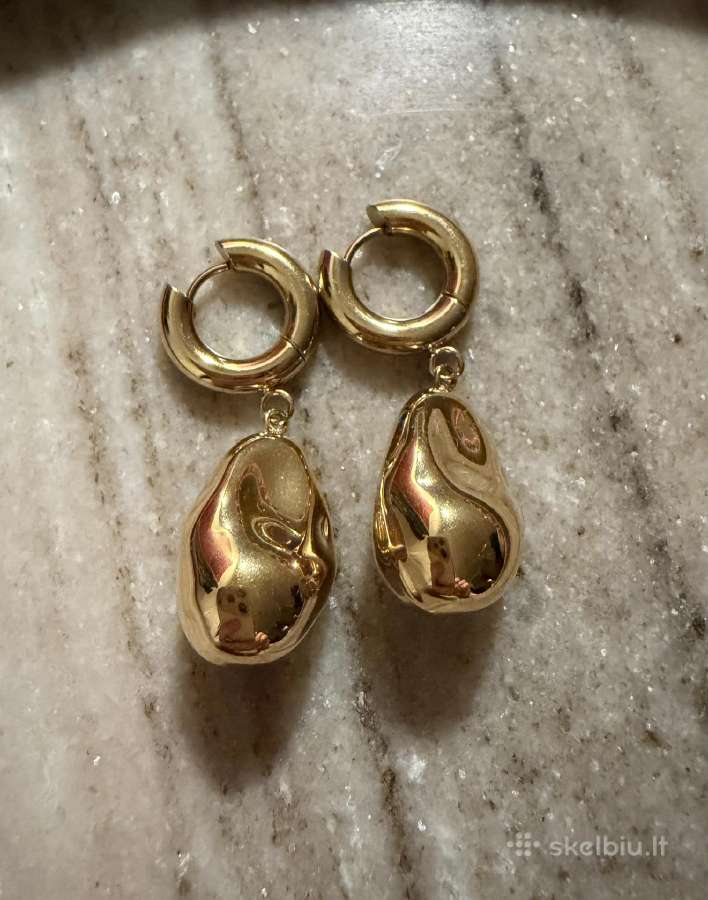 Liquid steel gold auskarai - nuotraukos Nr. 7